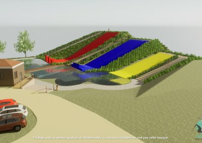 Projection espace aquatique avec toboggans - MS-E-T