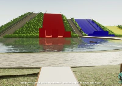 Projection espace aquatique avec toboggans - MS-E-T